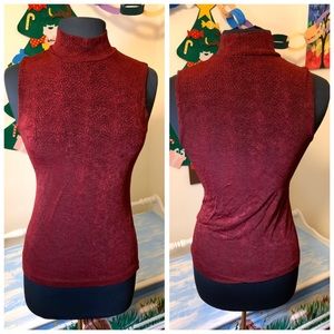 Maroon Sexy Sleeveless Shirt